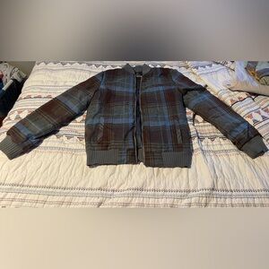 Prana Plaid Bomber Jacket